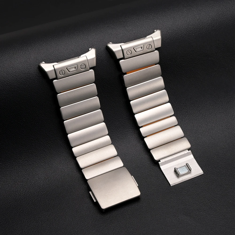 حزام معدني من التيتانيوم لساعة سامسونج جالاكسي الترا 2025 47 ملم سوار برتقالي تيتانيوم لساعة جالاكسي الترا 7 47 ملم سوار مطاطي #4