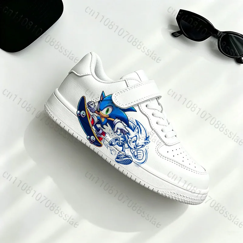 Cute Blue Cartoon S-Sonics Print Kids Sneakers 7-18 Year Old Boys Girls Comfortable Outdoor Walking Footwear Wholesale