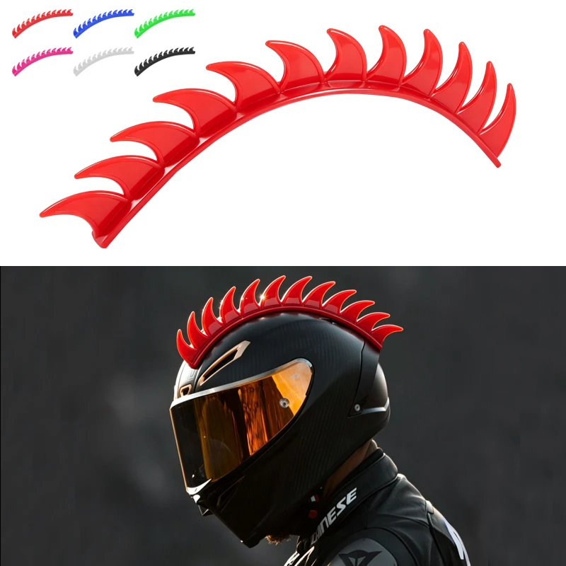 New Rubber Motocross Biker Helmet Decoration Mohawks Spikes Cockscomb Dirt Biker Motorcycle Helmet Sticker Accessories