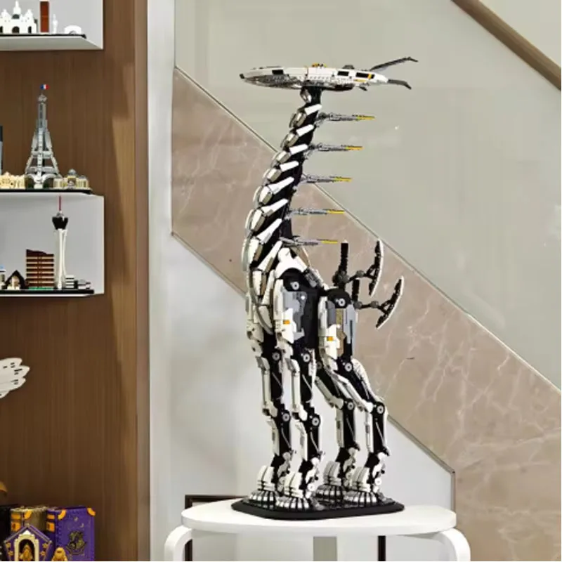 Klocki konstrukcyjne: Dostosuj Gra Horizons Dawn, Thundered Zero, Gigantyczny Mecha Bestia z Długą Szyją, Ząb, Mechaniczna Żyrafa, Potwór z Klocków