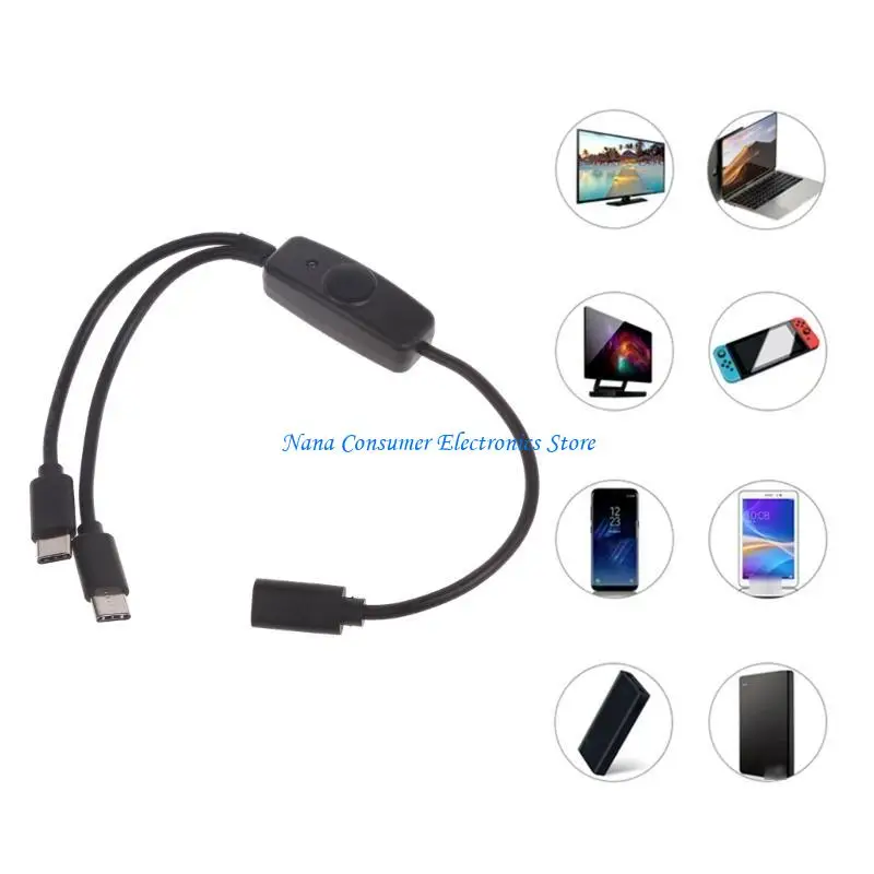 

G7NE Type C Splitter Cable with LED for Multiple Device Charging