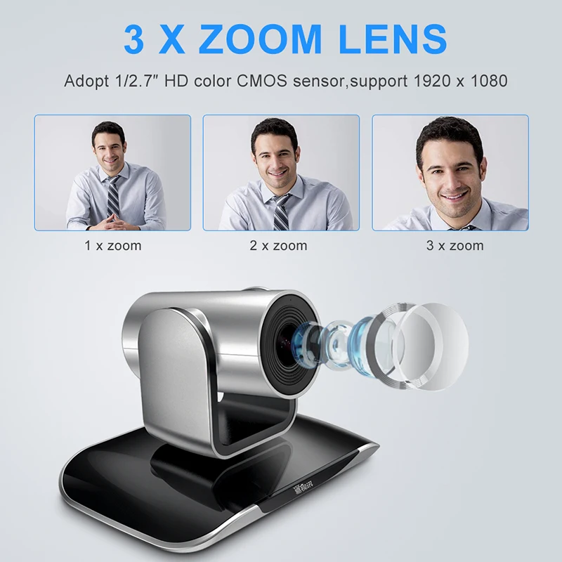 USB PTZ Camera 3X Optical Zoom Video Conference Camera for Video Conferencing YSX-EA200