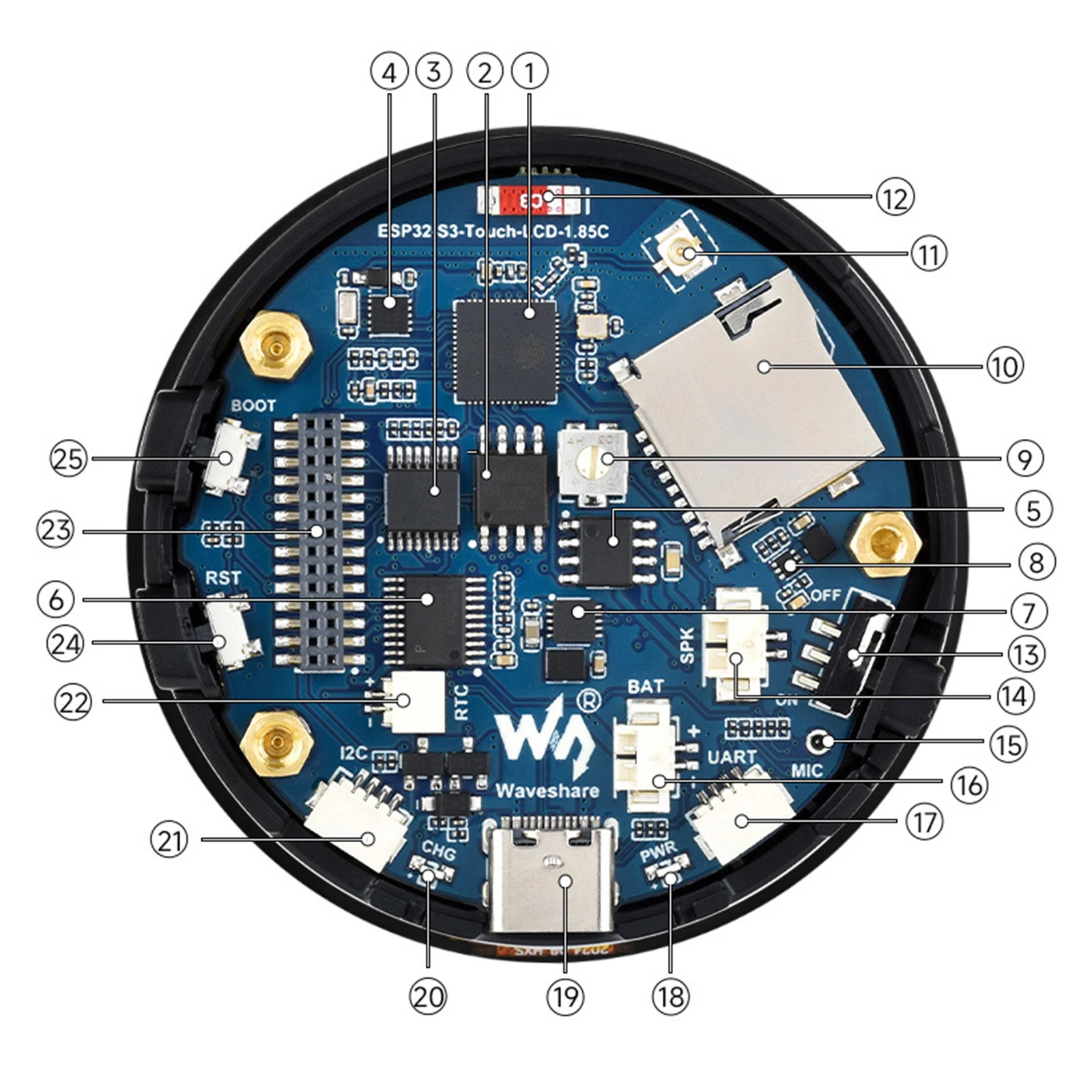 ESP32-S3 DeepSeek AI دردشة صوتية روبوت BOX مجلس التنمية 1.85 بوصة وحدة LCD مستديرة دعم WIFI BT AI الدردشة الصوتية ل XiaoZhi #5
