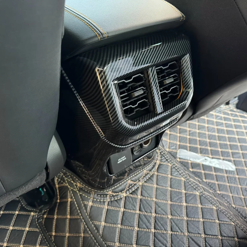 

For Ford Ranger 2023-2024 ABS Carbon Fiber Car Rear Side Air Vent Outlet Panel Cover Trim Frame Interior Accessories