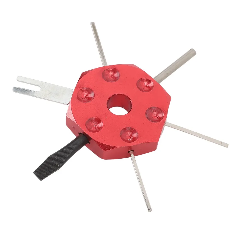 Durable Red Terminal Release Tool 6 Pin Universal Wire Harness Pin Remover Multi Terminal Insertion Tool Harness Repair