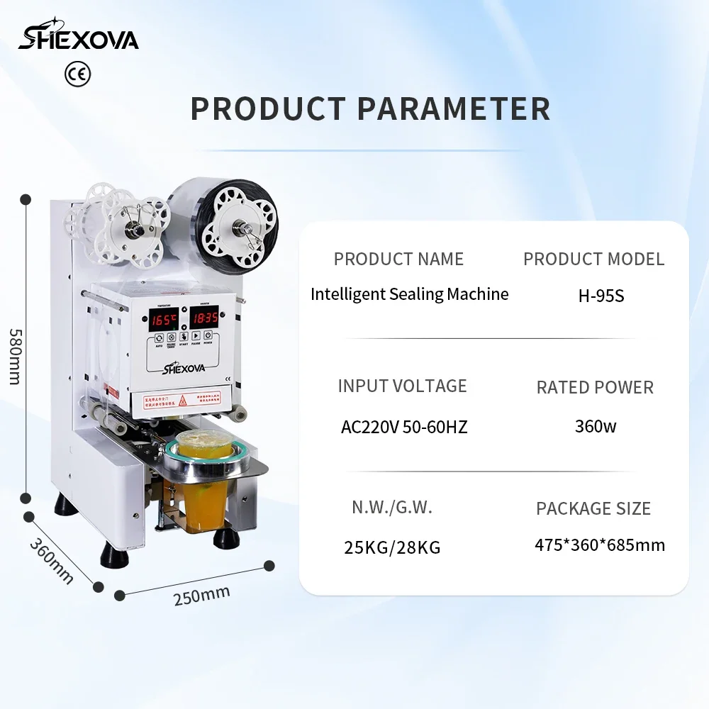 Commercial Automatic Plastic Cup Sealing Machine Stainless Steel Milk Tea Beverage Electric Paper Cup Sealer