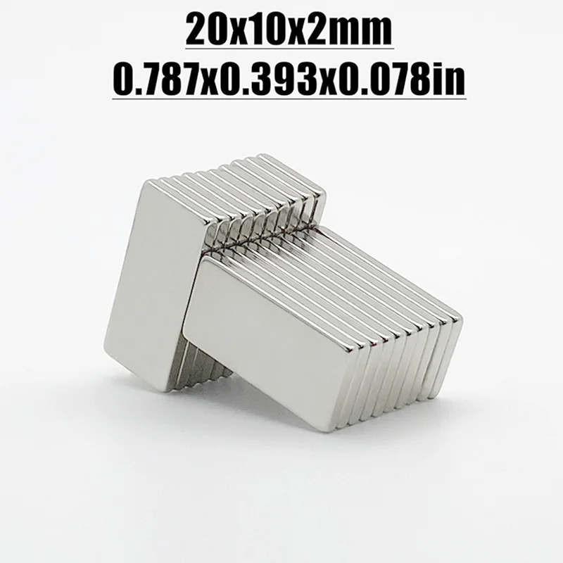 5-300pcs 20x10x2mm Magnet Neodymium Magnet N35 NdfeB Permanent Magnetic Imanes Magnets Square Shape 20*10*2 Magnet Accessory