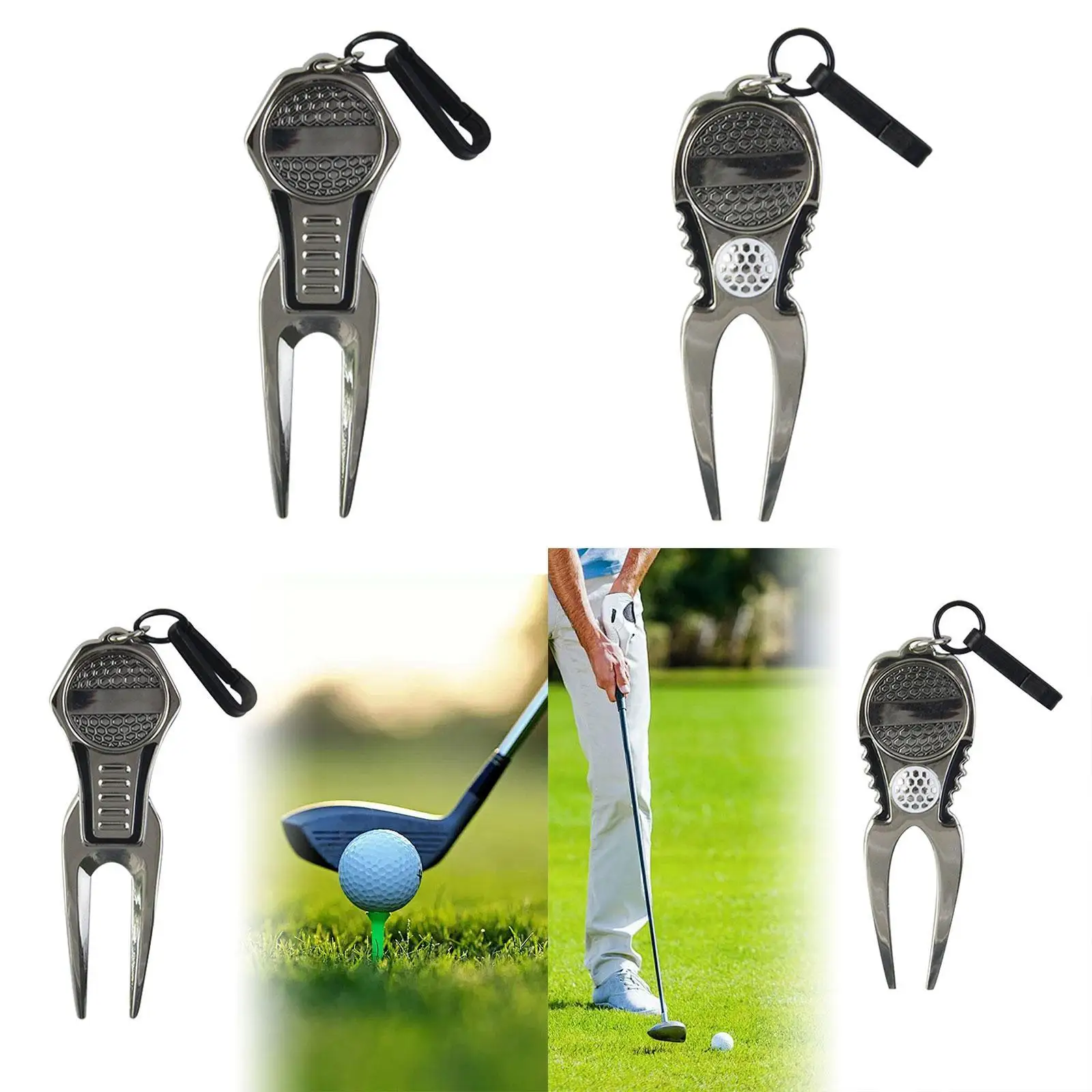 

Golf Divot Tool Groove Cleaner Men Women Golfer Pitch Repairer with Magnetic
