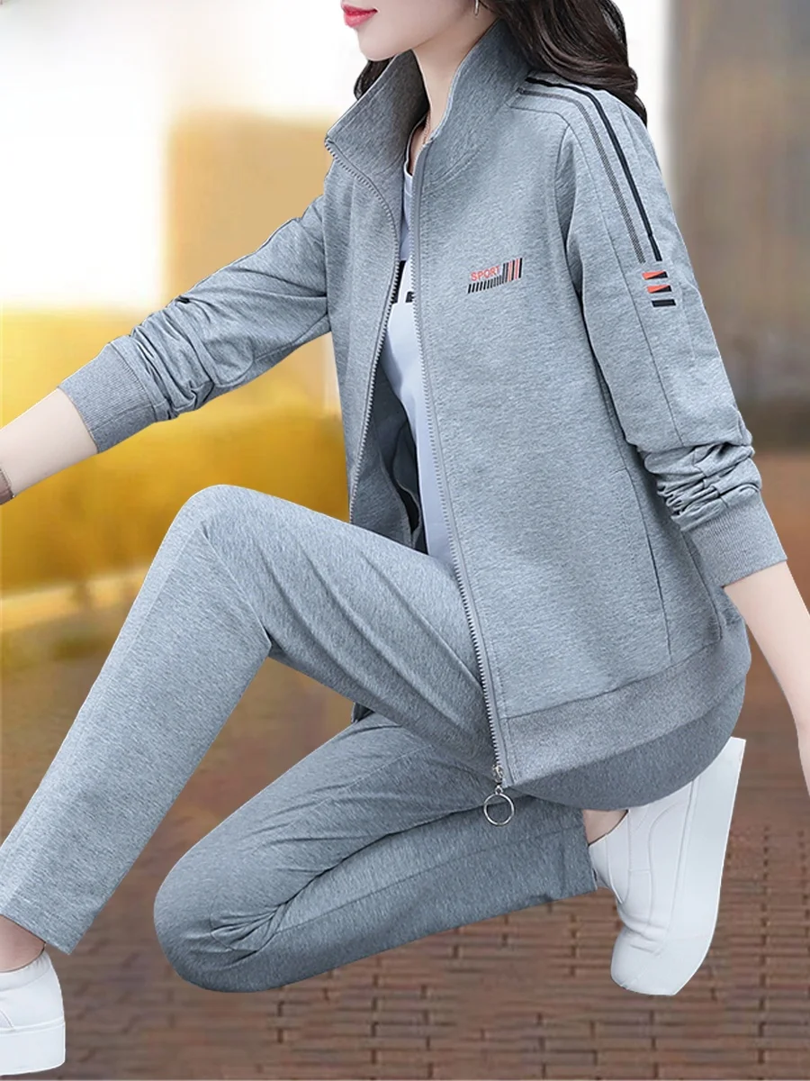 Conjunto de Roupas Esportivas TUCANO Woodpecker para Primavera e Outono, Moletom com Gola para Mulheres, Conjunto de Três Peç...