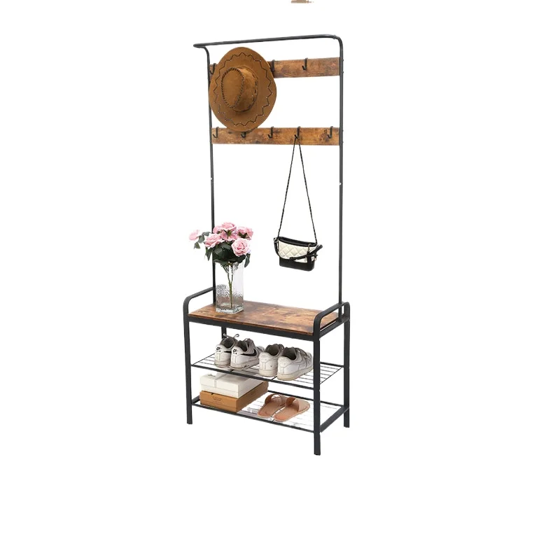 Coat rack Multifunctional household bedroom rack Creative non-punching storage
