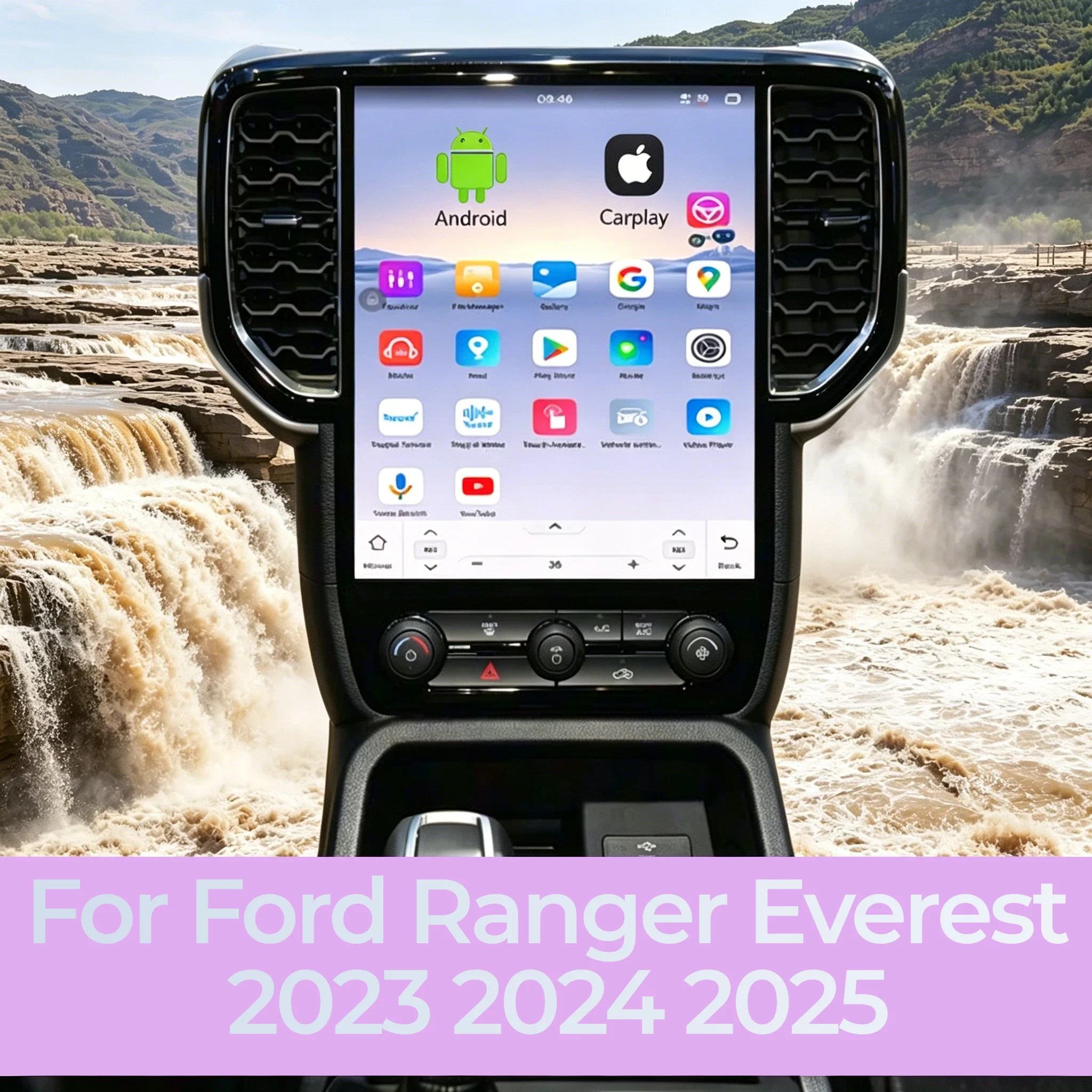 Android 14 Carplay Auto Car Radio For Ford Ranger Everest 2023 2024 2025 12.1