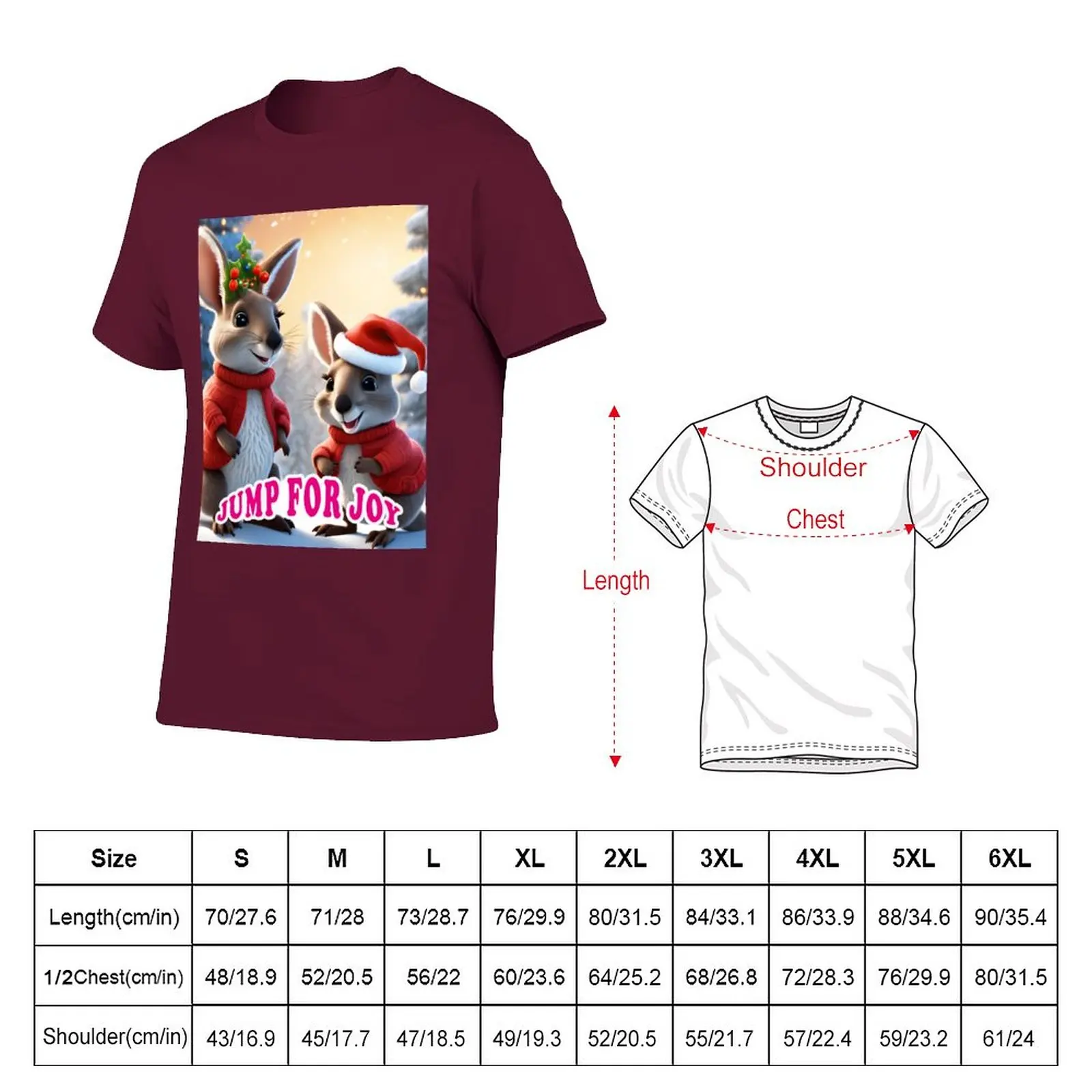 New cute kangaroos, christmas T-Shirt graphic t shirts plus size tops vintage clothes mens workout shirts