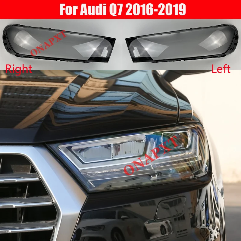 

Auto Car For Audi Q7 2016-2019 Front Headlight Glass Headlamp Transparent Lampshade Lamp Shell Lens Cover