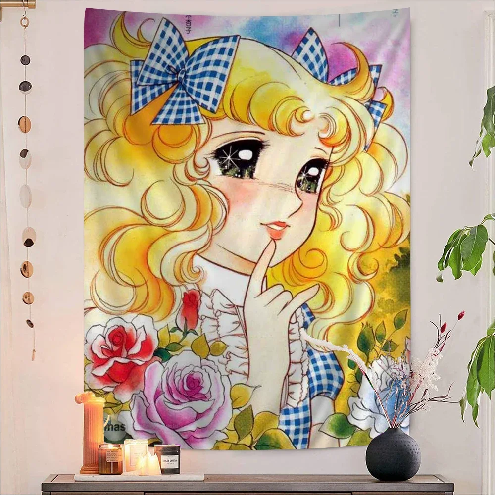 Anime Manga Candy Anime Colorful Tapestry Wall Hanging Bohemian Wall Tapestries Mandala Wall Hanging Sheets