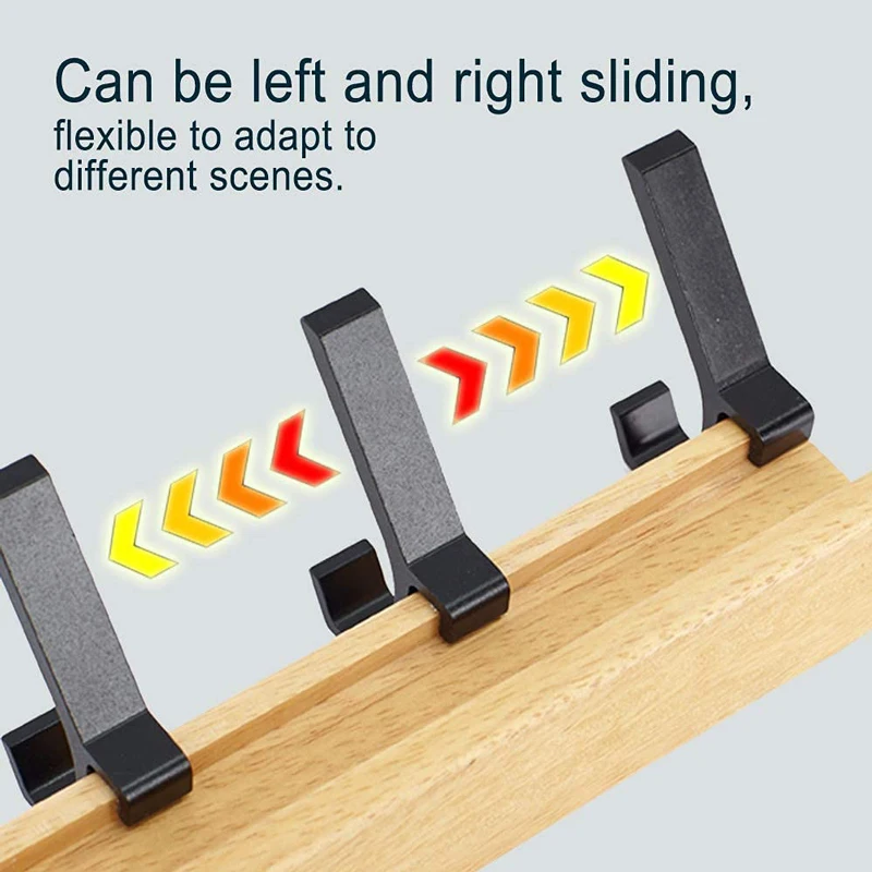 Nordic Fashion Coat Hook Rack Wall Mounted Rack-Five Hook Aluminum Metal Rail for Coat Hat Towel Robes Wooden Furniture Hanger