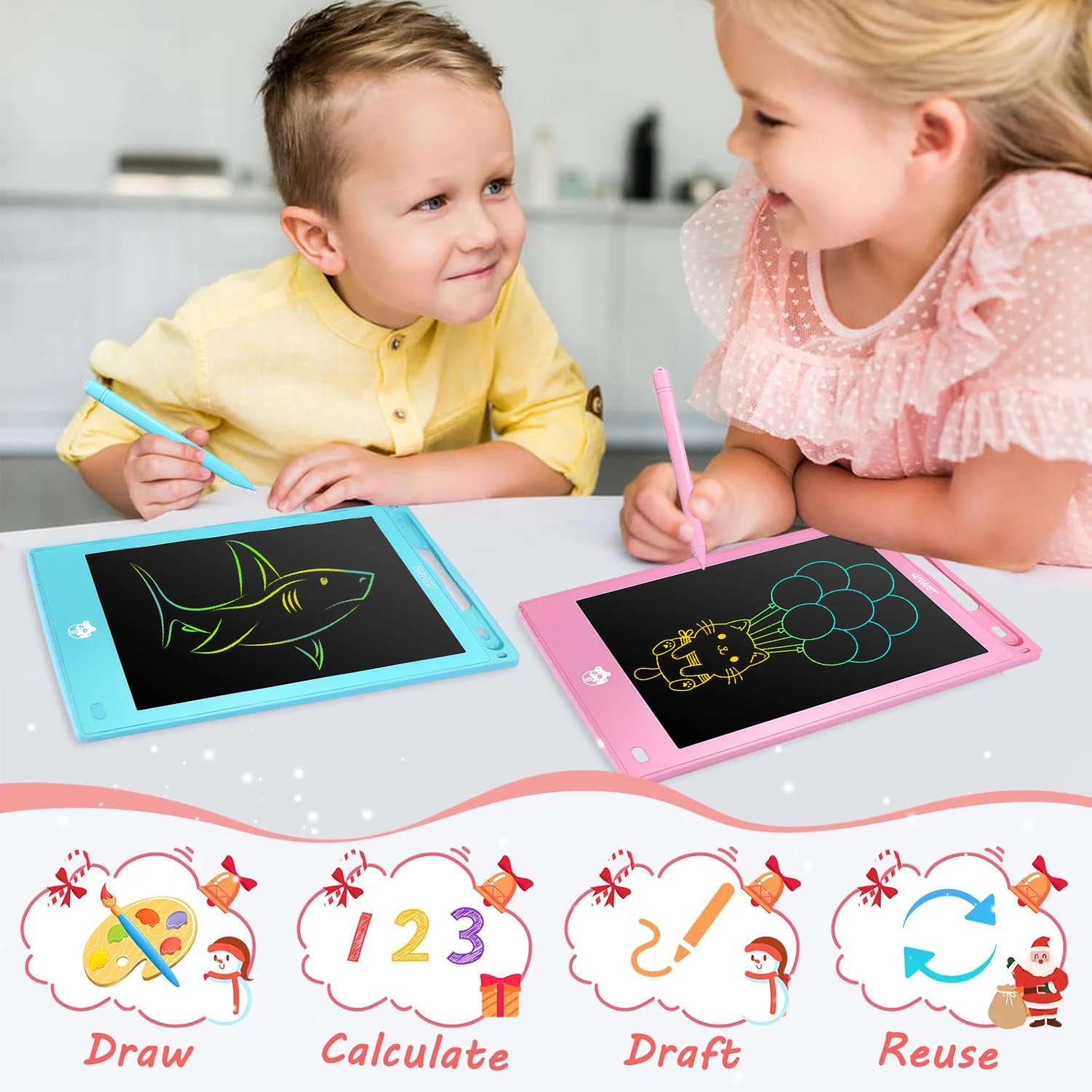 Tablet do pisania LCD 8,5 cala, cyfrowy tablet do rysowania, kreskówkowe podkładki do pisania ręcznego, elektroniczna tablica dla dzieci w wieku 3 4 5 6 7 8 lat