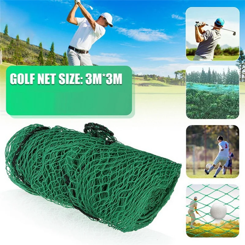 Golf Practice Net Heavy Duty Netting Rope Border Sports Barrier Training Mesh Golf Training Accessories 3x3Meters