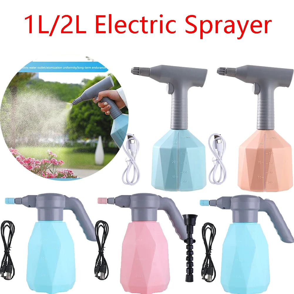 1/2L Electric Sprayer High-pressure Air Pump Automatic Sprayer Tool Plant Watering Can Bottle 360 Adjustable Sprayer Bottle