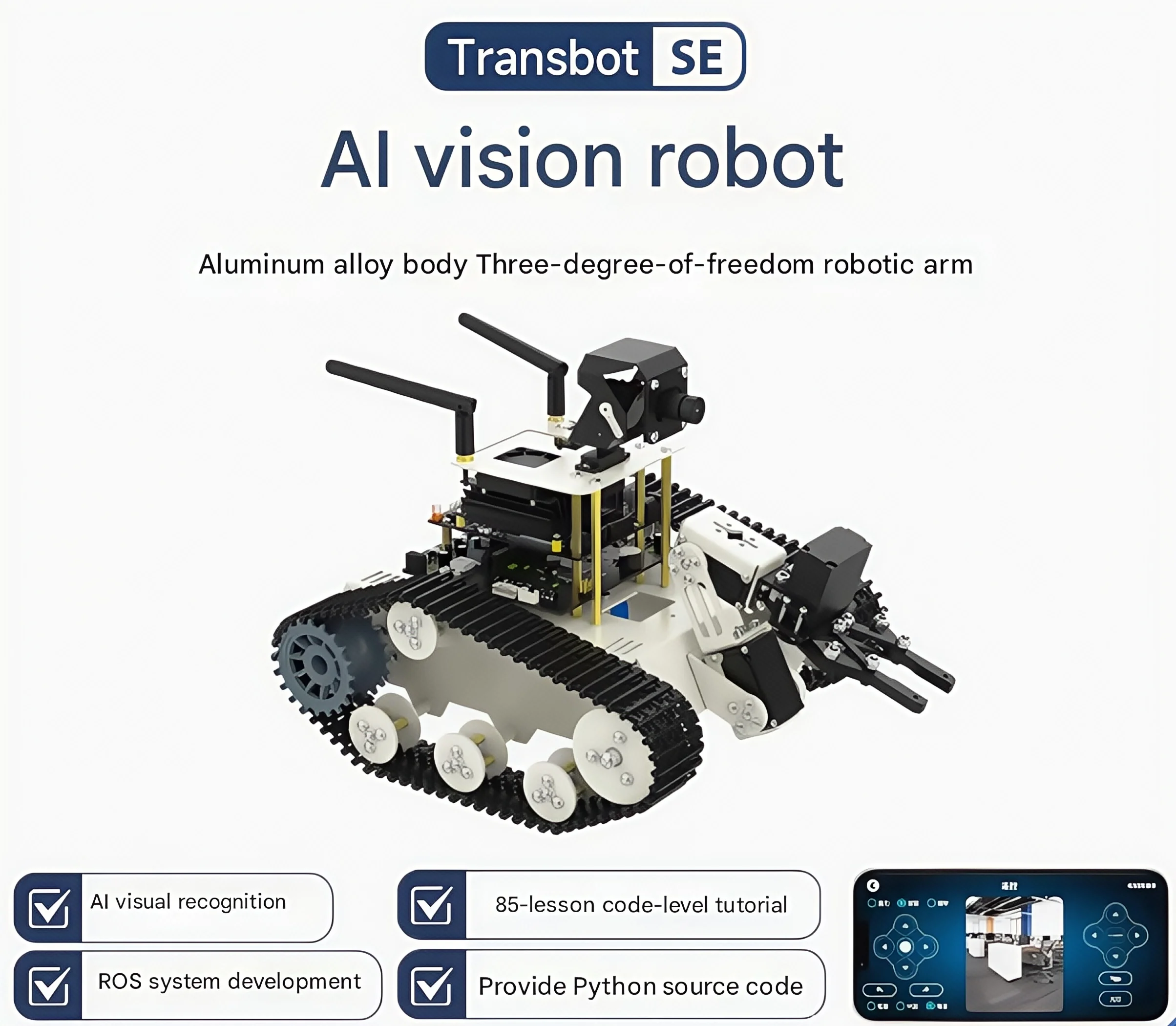 آلة JETSON للسيارة AI Vision ROS ذراع آلي للذكاء الاصطناعي القيادة المستقلة بيثون راسبيري بي 5