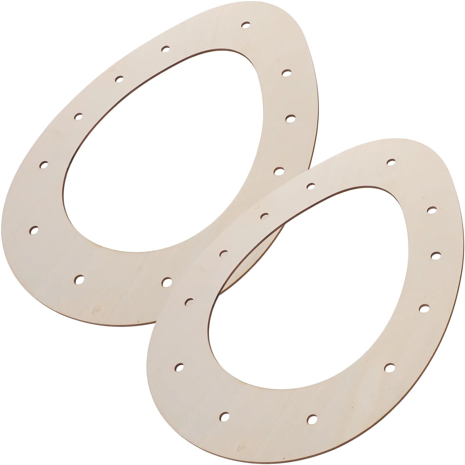 

2 Pcs Easter Wreath Floral Arrangement Frame Punch Hole Large Wood Making Rings