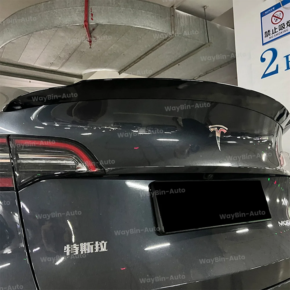 Performance Upgrade Modification For Tesla Model Y 2020-2024 Rear Trunk Wing Rear Spoiler Glossy Black Carbon Auto Body Kits