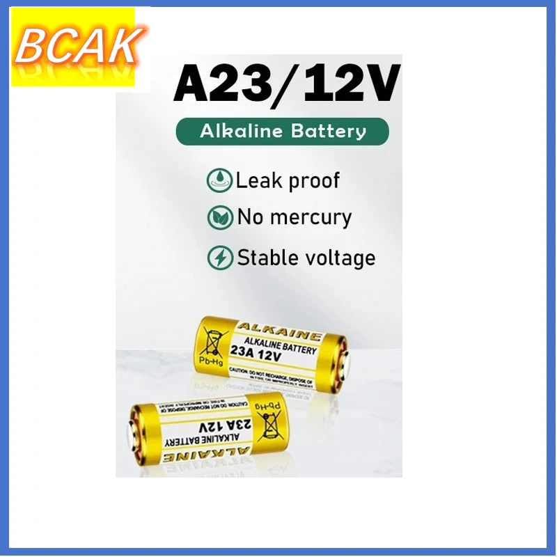 BCAK 10PCS 12V Alkaline Battery A23 23A 23GA A23S E23A EL12 MN21 MS21 V23GA L1028 GP23A LRV08  Remote Control Doorbell Dry Cell