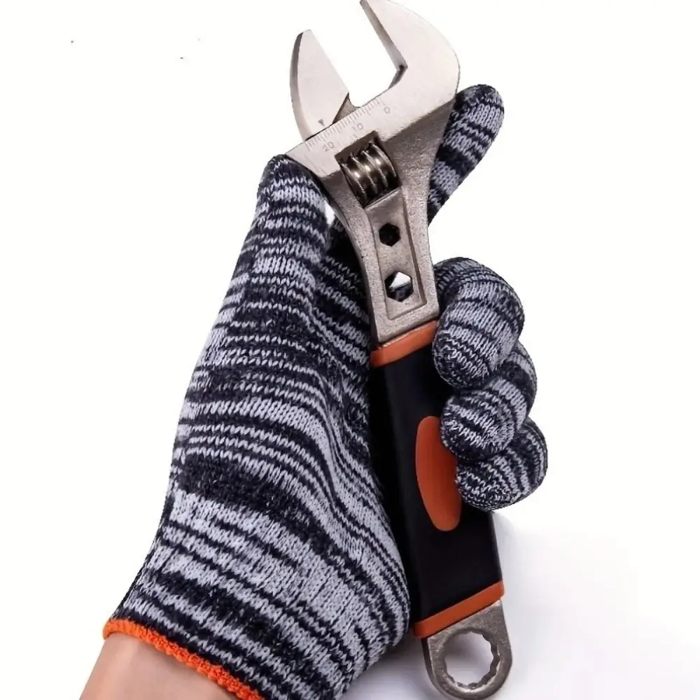 12Pairs Thickened Knit Work Gloves Wear-Resistant Anti-Slip Protective Hand Gloves Lightweight Breathable Cotton Work Gloves
