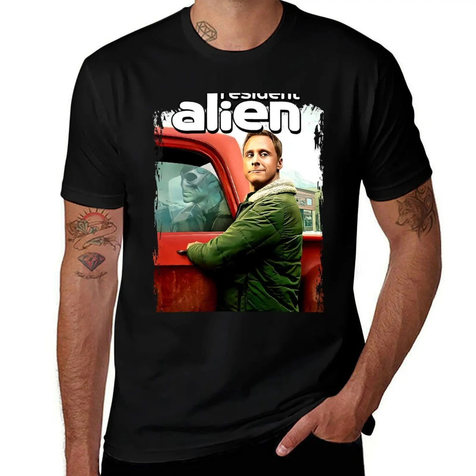 Resident Alien Series Art Perfect Xmas Gift Fan T-Shirt Simple Casual Short Sleeve Cotton T-Shirt