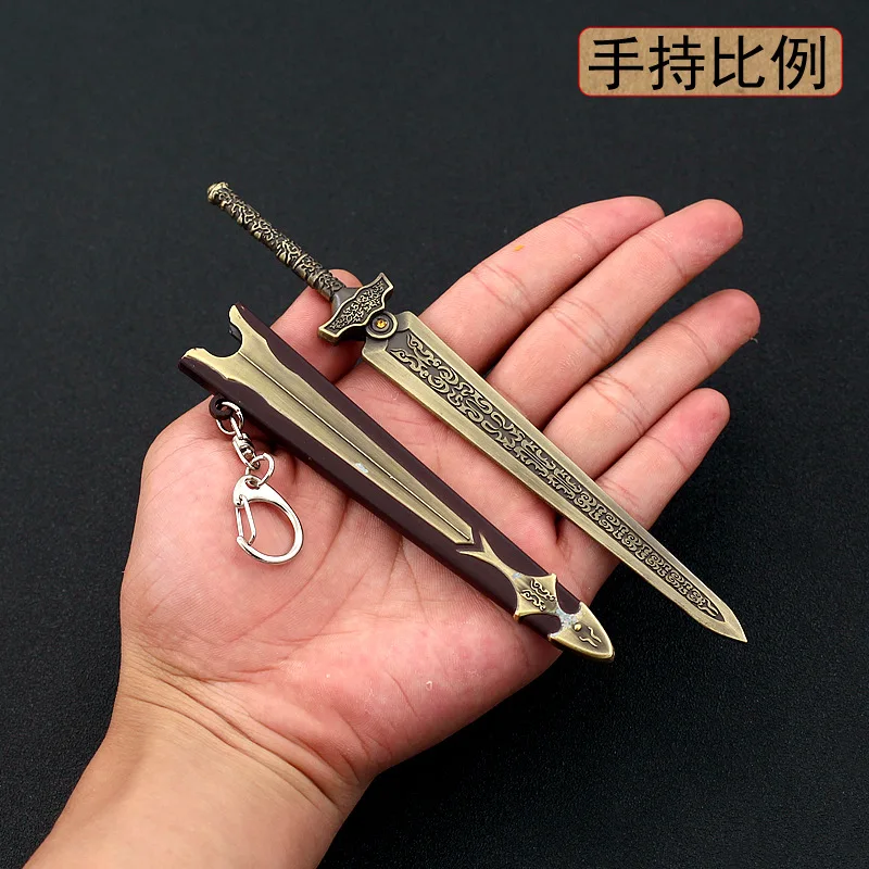 16cm Metal Ancient Weapon Sword Machete Broadsword Toy Model Ornament Decoration Soldier Equipment Accessories Anime Peripherals