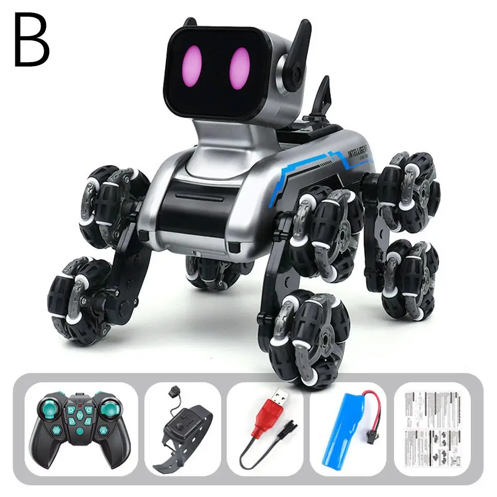 Intelligent Remote Control Robot Dog Remote Control Car Gift Eight-wheeled Stunt Sensing Boy Children's Gesture Toy 25 New N8B8