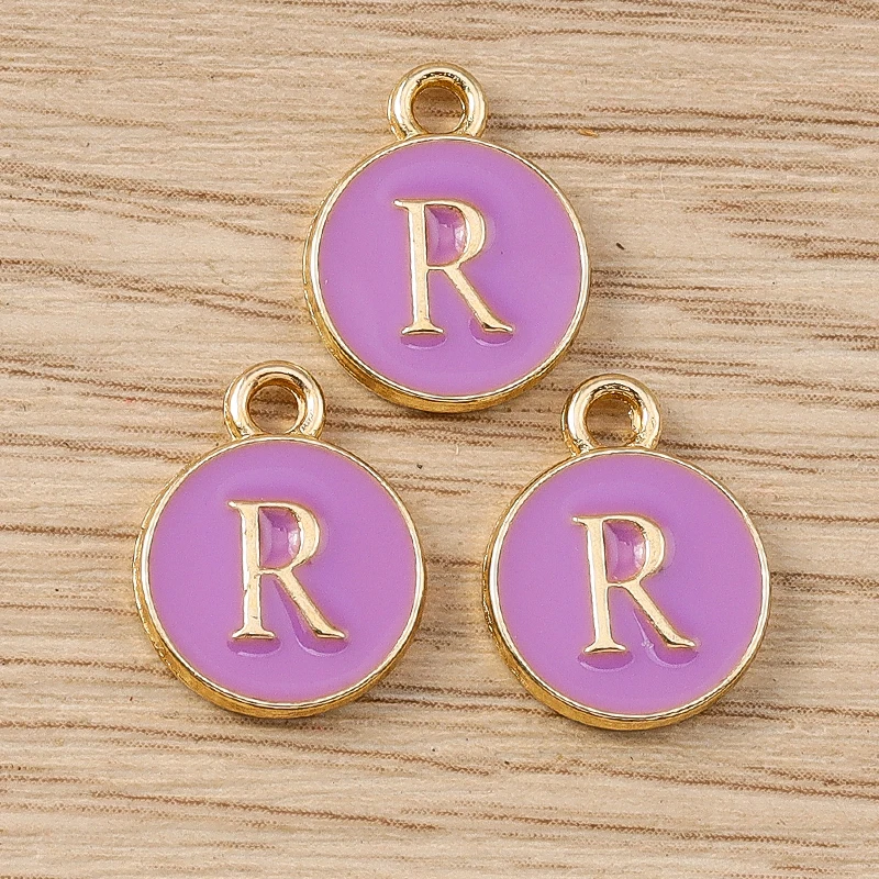 10 Stück 11 x 14 mm niedliche Emaille 26 A-Z Alphabet Buchstaben Charms Anhänger für Schmuckherstellung Ohrringe Halsketten DIY Bastelzubehör – Detail 20