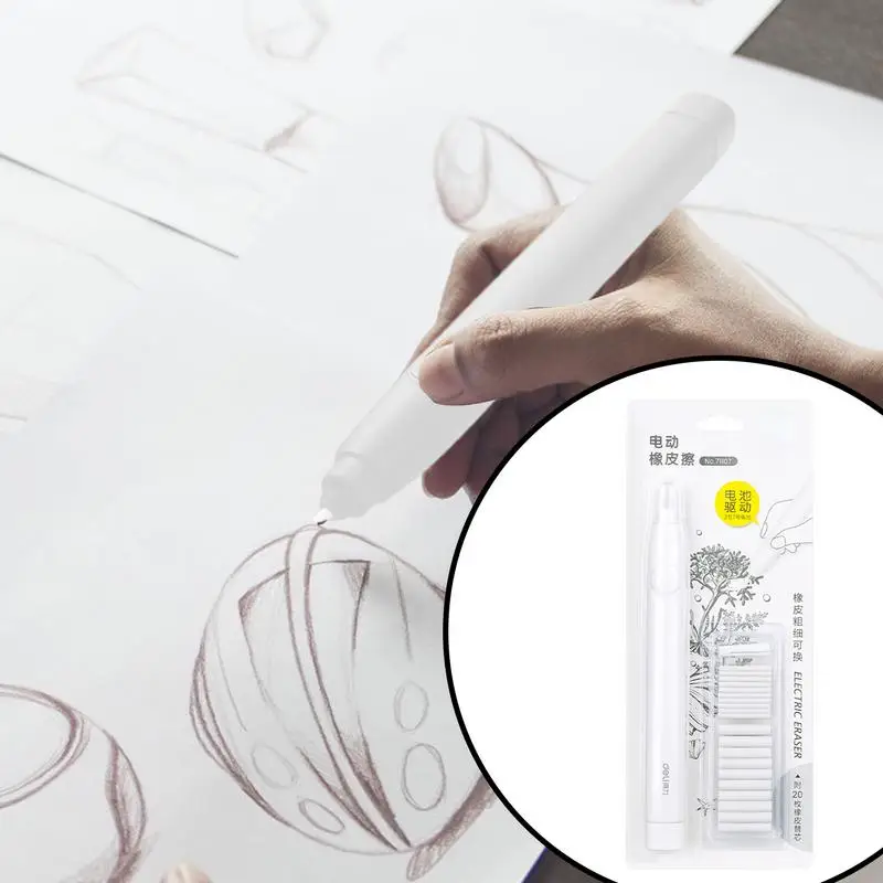 Electric Eraser Rechargeable Drawing Eraser Artist Tool For Painting Architectural Plans 20 Eraser Refills