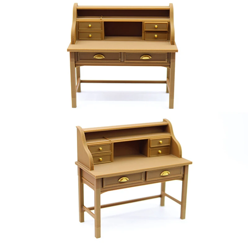 [JN] 1/12 Dollhouse Simulated Writing Desk Model Doll Home Desk Study Room Furniture Decoration Dolls House Scene