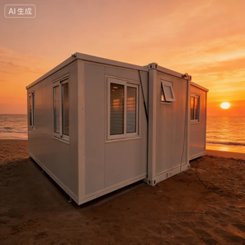 20ft Folding Tiny Container House Toilet Prefab Office Temporary Dormitory Bedroom Building Hotels Malls Mobile Camp