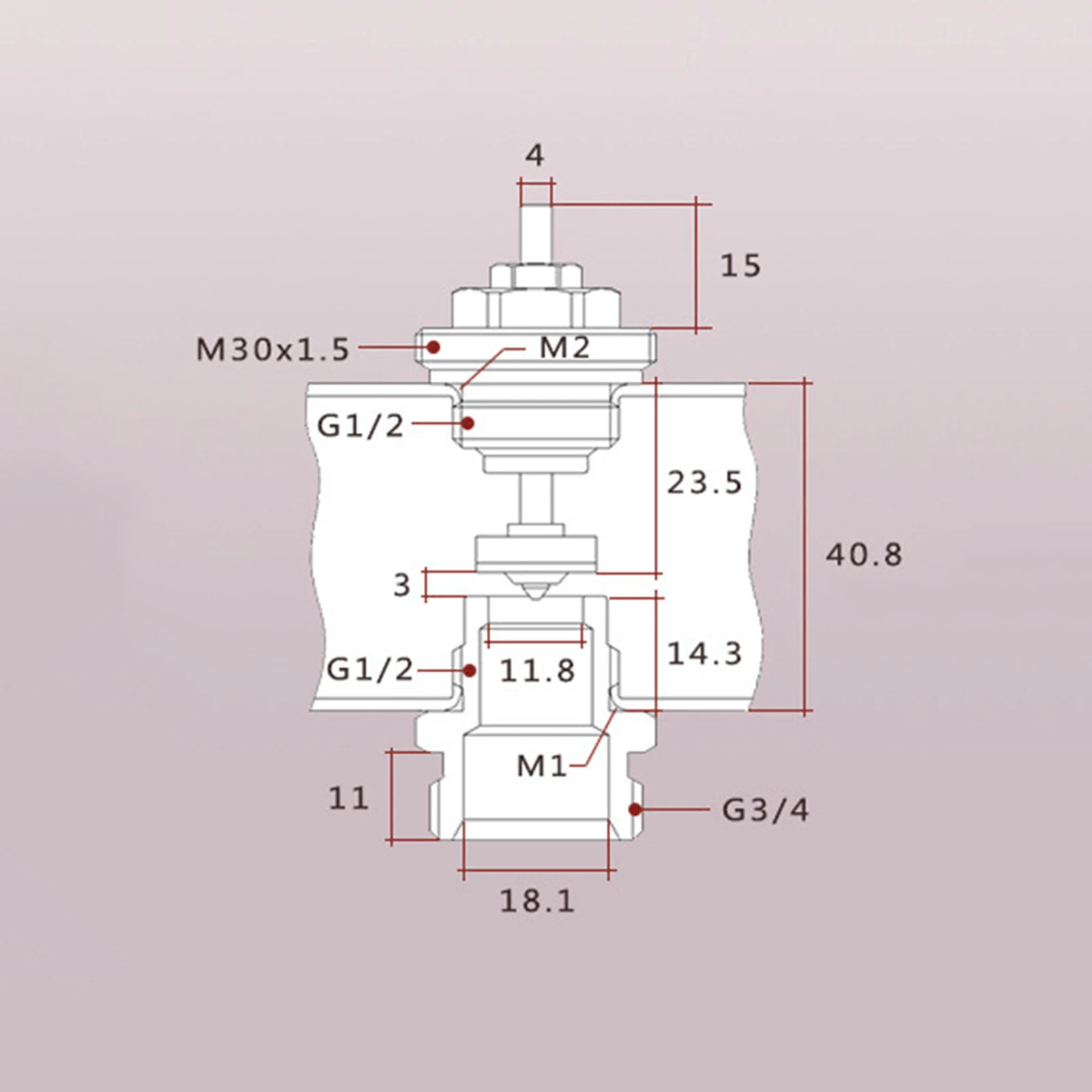 Valve à broche de chauffage par le sol, actionneur de collecteur M30x1.5, accessoires multifonctionnels en laiton, amélioration de l'habitat