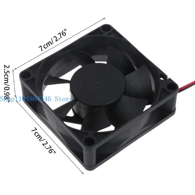 5asd 7x7x2.5cm CPU Fan XH2.54 2Pin Oil Bearing PC Server Cooler Radiator 2200R