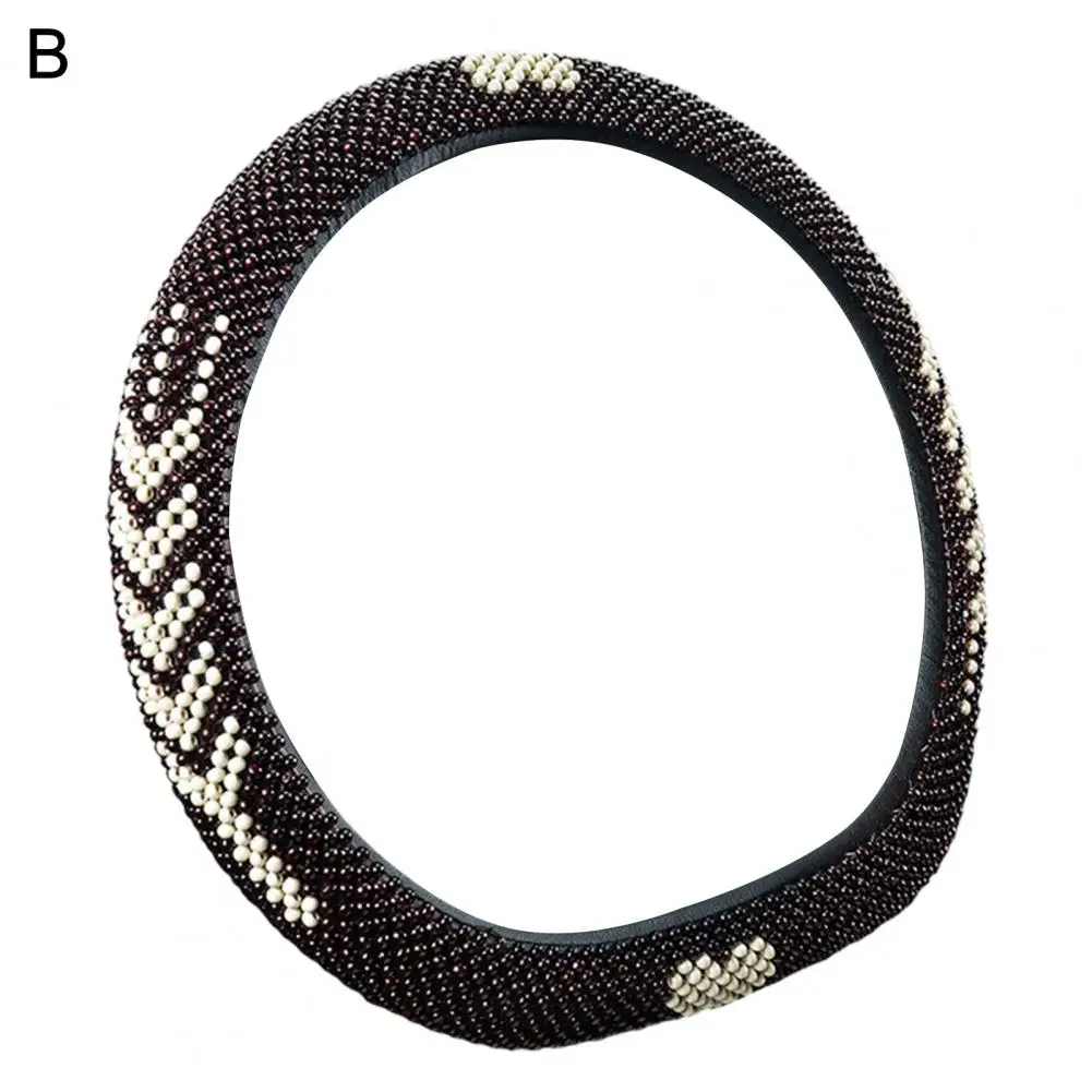 

Steering Wheel Cover Sturdy Wooden Bead Steering Wheel Cover Beaded Perfect Decor Car Steering Wheel Cover