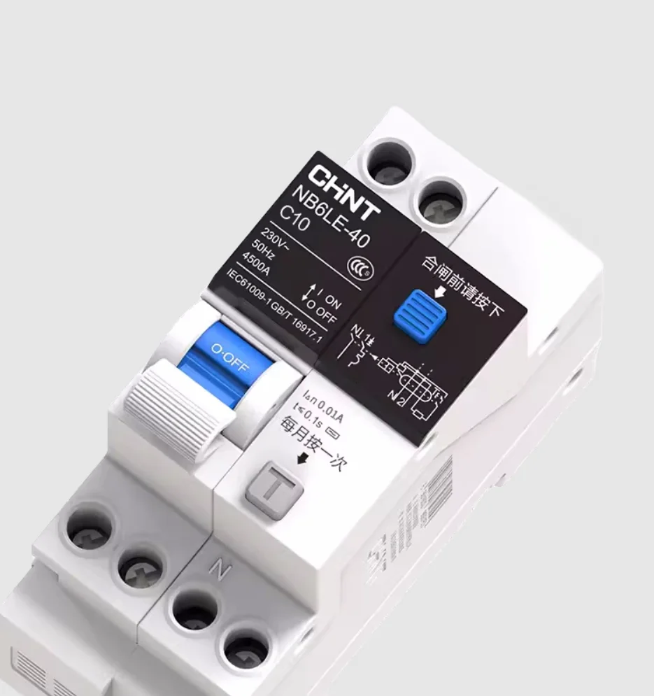 Chint NB6LE Series NB6LE-40 Circuit Breaker Leakage Protector C-Type 1P+N Brand