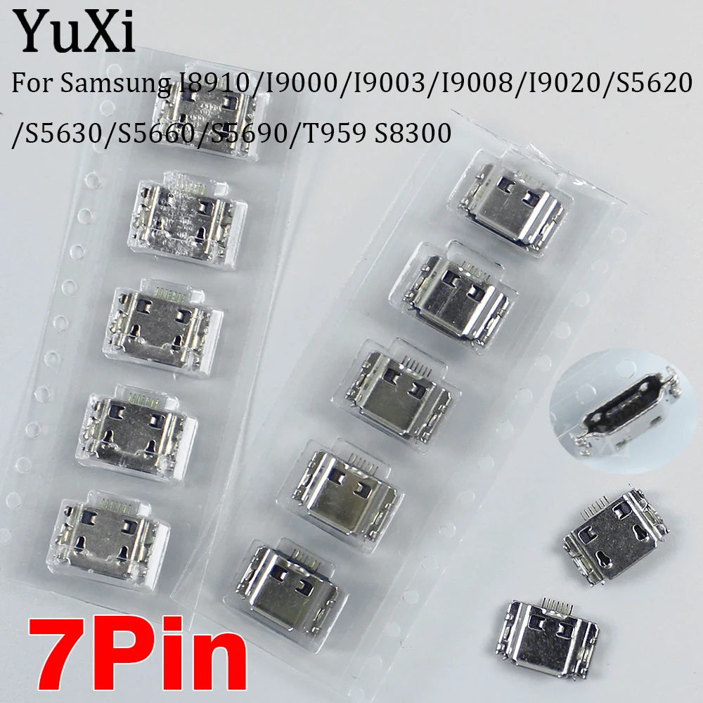 10pcs Micro USB Charging Port Jack Socket 7Pin Dock Connector Plug For Samsung I9000 I9003 I9008 I9020 I8910 S5620 S5630 S5660