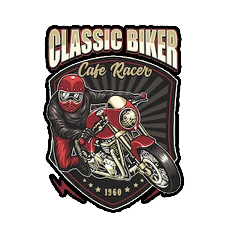 Classic Biker Cafe Racer 1960 Retro Hot Rod Old School Sticker Decal Decorative Accessories Creative Sunscreen Waterproof PVC