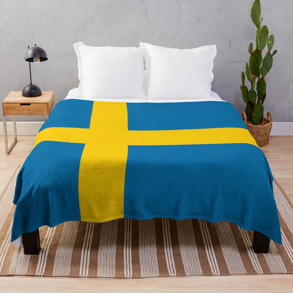 Swedish Flag Throw Blanket brand blankets Fleece blanket for giant sofa