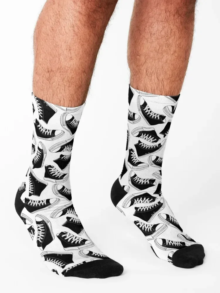 Black and White Shoes Socks funny sock valentine gift ideas halloween professional running Socks For Man Women's