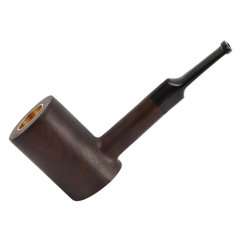 

Classical Straight Type Smoking Pipe Handmade Black Ebony Three-purpose Copper Pot Free Smoking Accessories