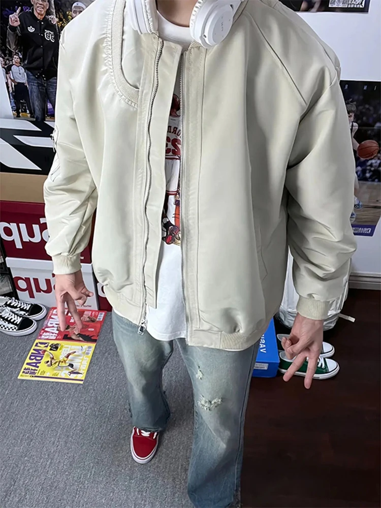 

Мужская куртка-бомбер в американском ретро-стиле для весны и осени, рабочая одежда Cleanfit, верхняя одежда для бейсбола, премиум-качество