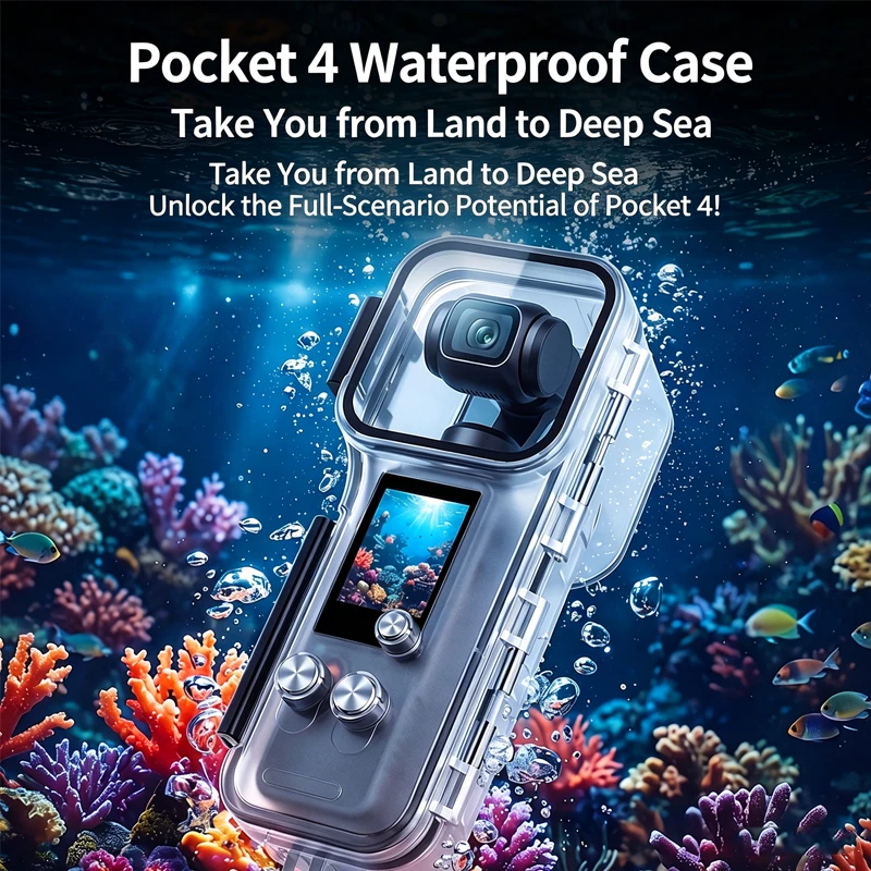 For  Pocket 4 Waterproof Case 50M Diving Housing Protective Shell Underwater Diving For DJI Pocket 4 Camera Accessories