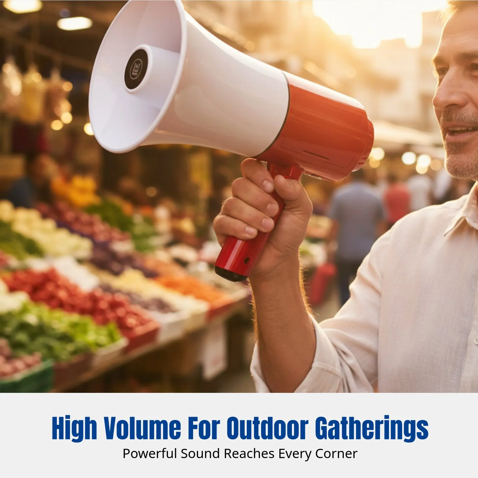 Handheld Bluetooth Megaphone Speaker, Rechargeable Loudspeaker, Outdoor Recording, Multi-Mode Amplifier for Street Promotion