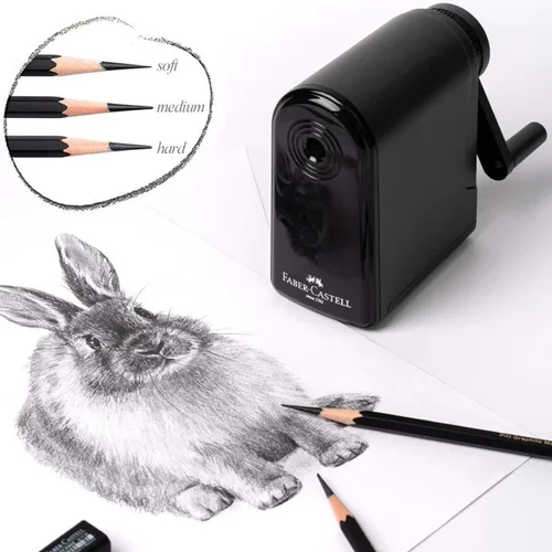 Imagen 2 del producto Faber-Castell Sketch Pintura al carbón Arte Manivela especial Sacapuntas de lápiz de gran capacidad para estudiantes de arte de bocetos
