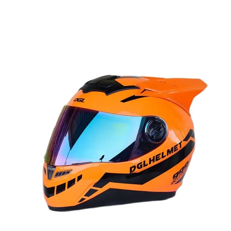 DOT Approved Original Orange Helmet Men and Women Motorcycle Full Face Helmet Off Road Professional Racing Helmet Casque Casco