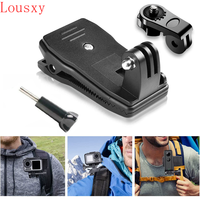 Action Camera Clip For GoPro Hero 12 11 10 9 8 7 Backpack Clamp Mount Surfing 360 Degree Rotary For Session SJCAM SJ4000 Garmin