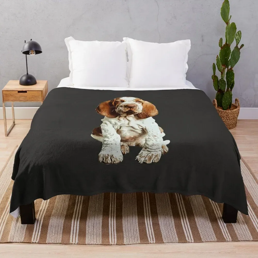 Manta decorativa suave para sofá con diseño de cachorro de Bracco Italiano
